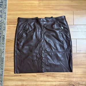 Banana Republic Dark Brown Pleather Skirt